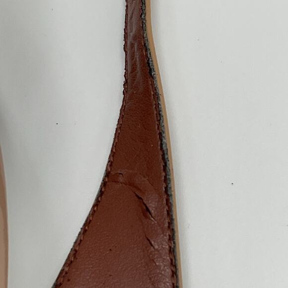 Cole Haan Shoes Heels Womens 8B Nude Tan Patent Leather Slingback Peep Toe - Picture 9 of 15